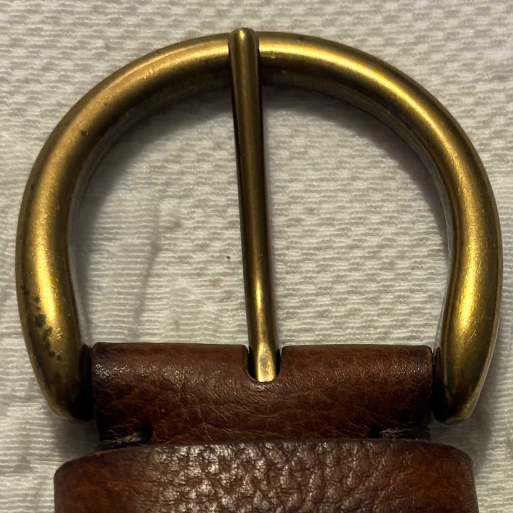 Brown vintage inspired genuine leather size medium Frye belt. Western, boho. - Picture 7 of 16